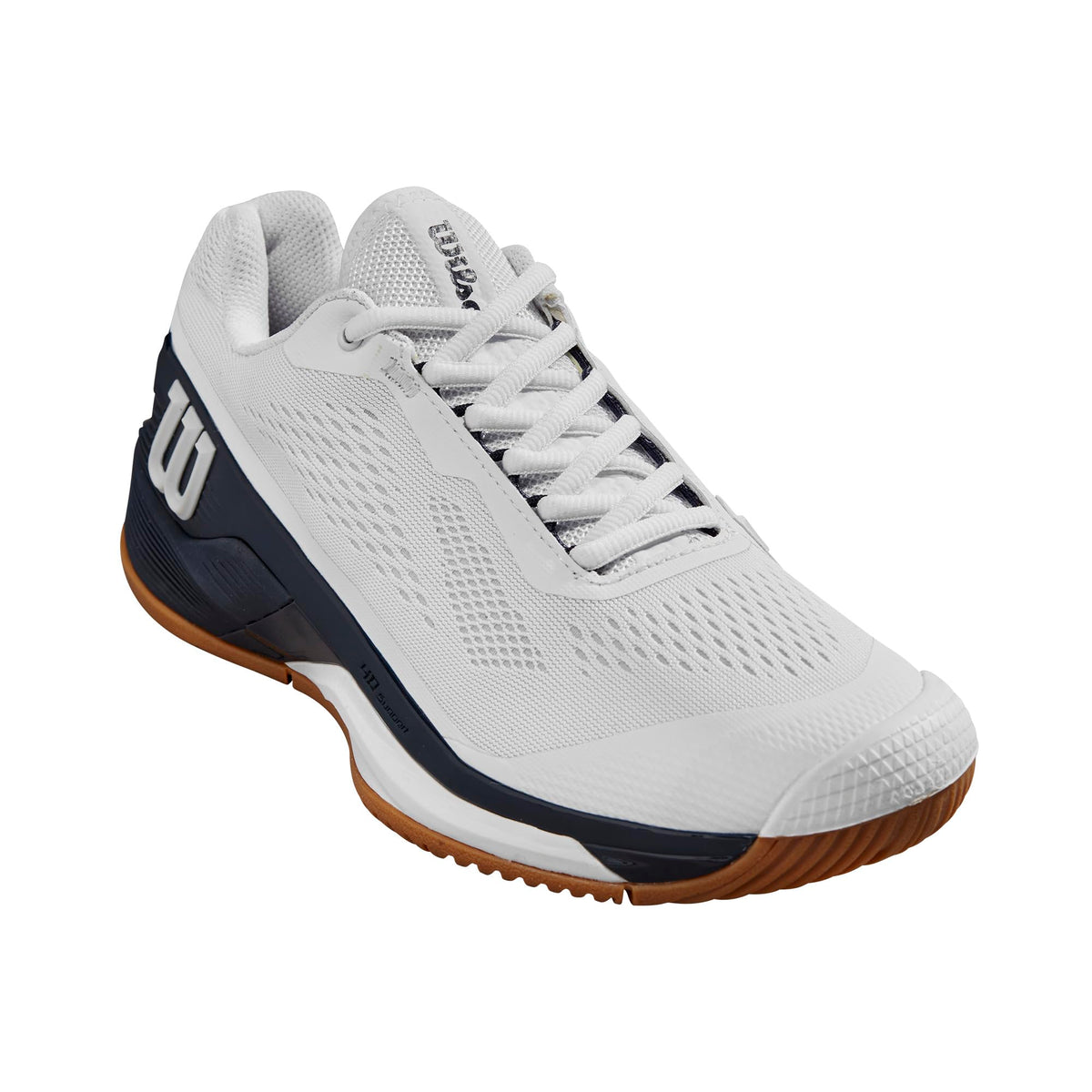 WILSON Women's Rush Pro 4.0 Sneaker, White/Navy Blazer/Tan, 11