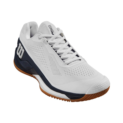 WILSON Women's Rush Pro 4.0 Sneaker, White/Navy Blazer/Tan, 11