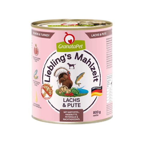 LieblingÂ´s Mahlzeit Favourite's Meal Wet Food Salmon and Chicken, 800 g (Pack of 6)
