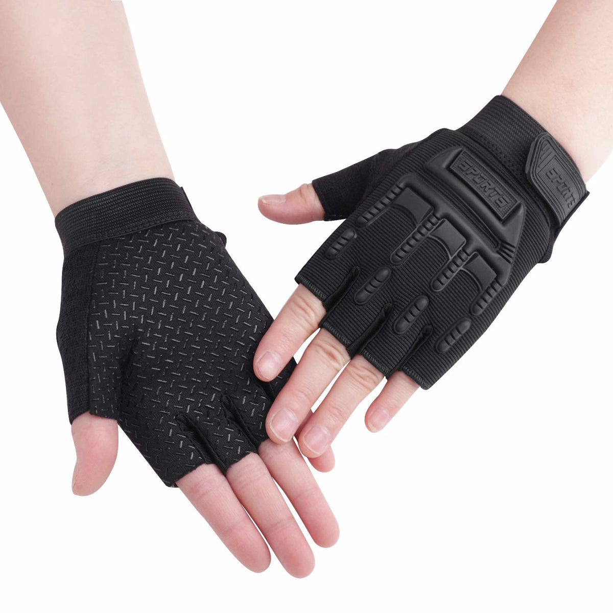 Kids Fingerless Cycling Gloves Mittens Breathable Non-Slip Shock-Absorbing Kids Riding Bike Gloves Girls Boys Fishing Bicycle Roller Skating Hunting Climbing Half Finger Outdoor Sports Gloves