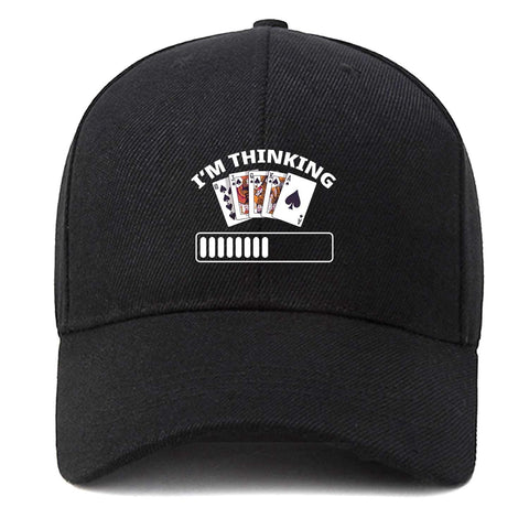 EDGMM I m Thinking Poker Baseball Cap Cotton Adjustable Baseball Hat Men Women Trucker