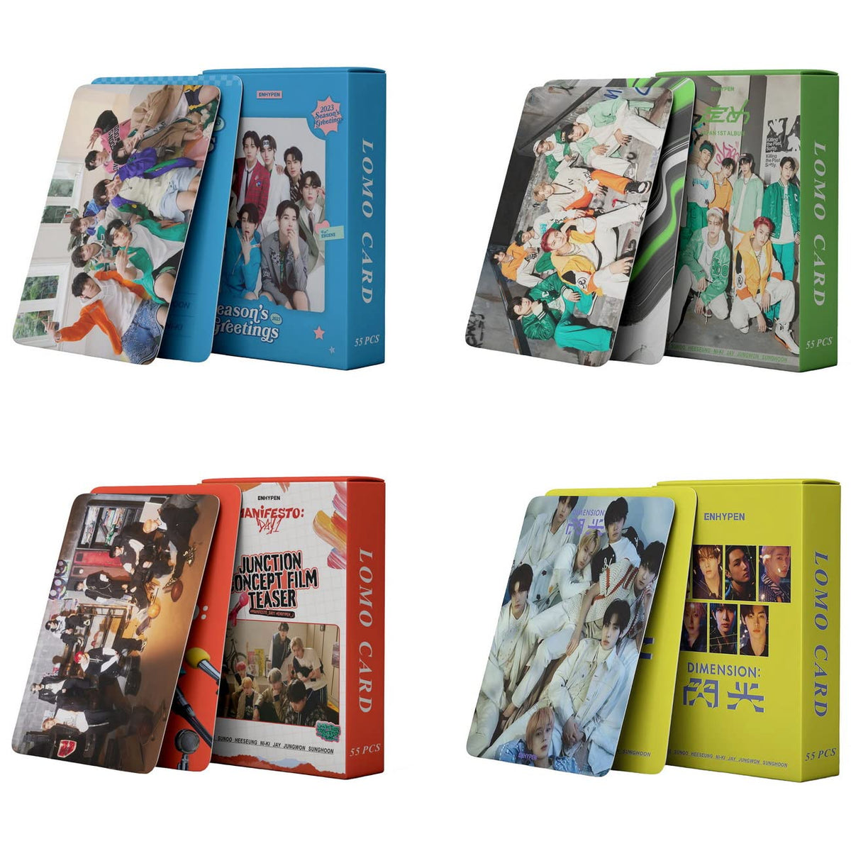 6UH8MB 4Pack/218PCS KPOP ENHYPEN Lomo Cards Photocards Album Greeting Cards for Collection Decorations