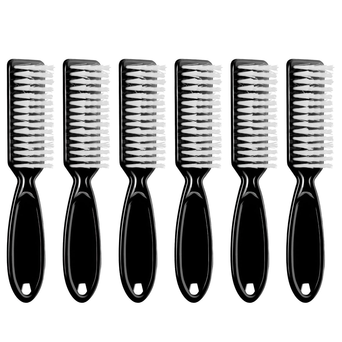 6 Pack Nail Brush Cleaning Nail Dust Brush, HOFASON Nail Brush for Cleaning Fingernails, Handle Grip Nail Brush Cleaner for Nail and Toenail Foot Manicure Pedicure Tools Scrub Brush Men Women (Black)