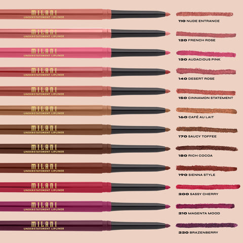 Milani Understatement Lipliner Pencil - Highly Pigmented Retractable Soft, Easy to Use For Makeup