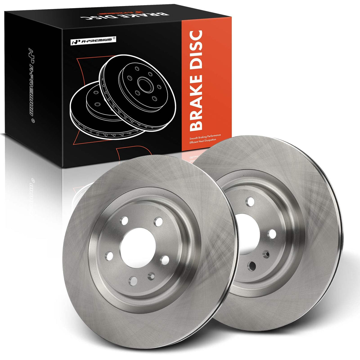 A-Premium 12.99 inch (330mm) Rear Vented Disc Brake Rotors Compatible with Select Audi and Porsche Models - A4 2017-2021, A4/A6 allroad, A4/A8 Quattro, Q5/Q7, A5/A6/A7, S4/S5/S7, SQ5, Macan, 2-PC Set