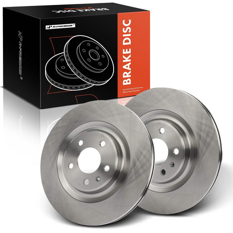 A-Premium 12.99 inch (330mm) Rear Vented Disc Brake Rotors Compatible with Select Audi and Porsche Models - A4 2017-2021, A4/A6 allroad, A4/A8 Quattro, Q5/Q7, A5/A6/A7, S4/S5/S7, SQ5, Macan, 2-PC Set