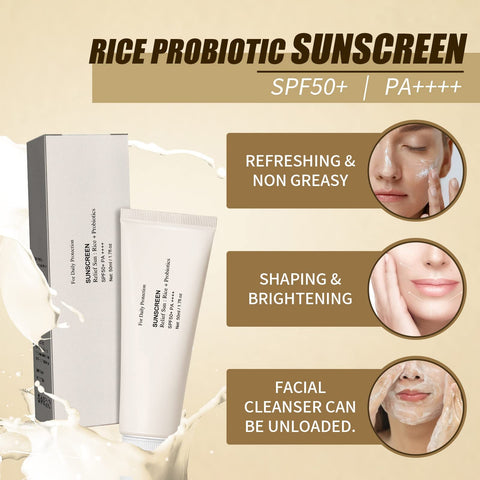 Rice Probiotic Sunscreen Refreshing Non Greasy Moisturizing And Moisturizing Facial Sunscreen 1pc/2pc Bath Soap Piercing Bump