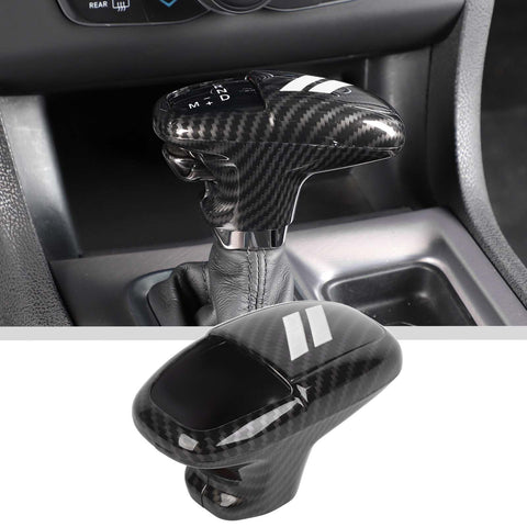 JWWY Gear Shift Shifter Knobs Gear Selector Gear Lever Gearstick Knob Cover Trim for 2015-2024+ Dodge Challenger Charger 2018-2024 Durango Interior Accessories White Carbon Fiber 3pcs