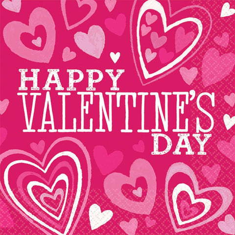 Amscan Valentine's Day Pink Beverage Napkins, 36 Ct. | Party Tableware