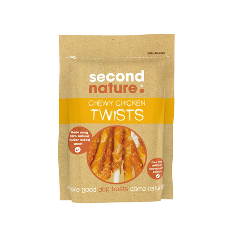 Second Nature Premium, , Dog Treat Chewy Chicken Twists 12x85gm