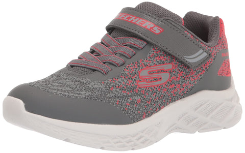 Skechers MICROSPEC II Sneaker, Charcoal/Red, 1 US Unisex Little Kid