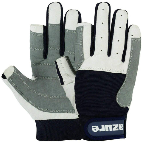 Strong Amara Navy Blue Sailing Gloves Enforced Palm Breathable Glove For Boating, Fishing, Kayaking, Canoeing, Skiing, Riding, Running, Hiking, Indoor-Outdoor Full Fingered XSmall-XXLarge (Large)