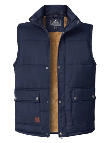 MAGCOMSEN Work Gilet for Men Fleece Lined Winter Thermal Golf Gilet Jackets Mens Gillets Jackets and Body Warmers with Pockets for Outdoor Fishing Hiking Hunting Navy