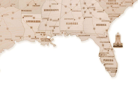 Wood Trick Wooden United States Map Kit for Wall - w/Landmarks Cities & Routes - Big - 52x32ÃƒÆ’Ã†â€™Ãƒâ€šÃ‚Â¢ÃƒÆ’Ã‚Â¢ÃƒÂ¢Ã¢â€šÂ¬Ã…Â¡Ãƒâ€šÃ‚Â¬ÃƒÆ’Ã¢â‚¬Å¡Ãƒâ€šÃ‚Â³ - Perfect Wood Gift for Travel Wedding & Decor - Very Detailed - 3D Wooden Puzzle Travel Map