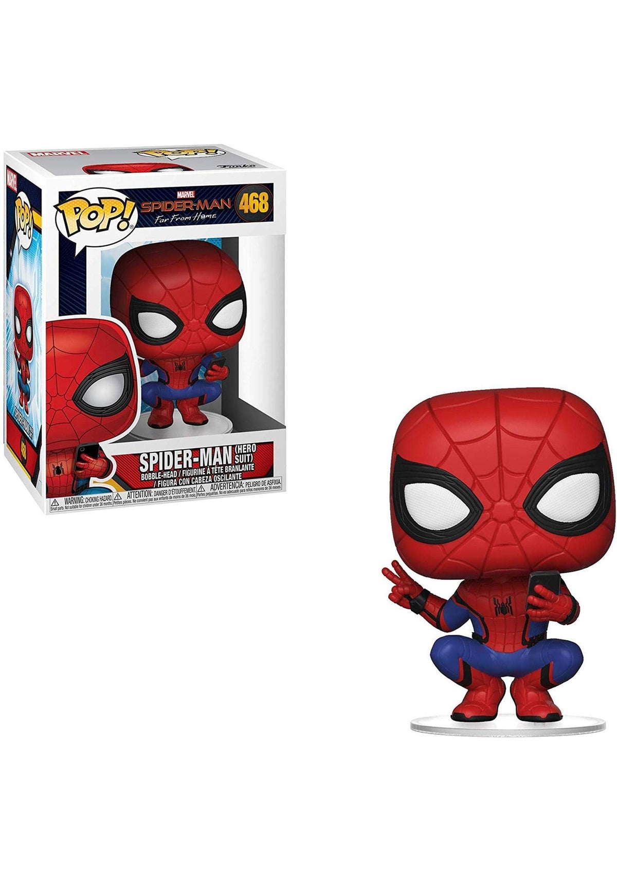 Funko Pop! Marvel: Spider-Man Far from Home - Spider-Man Hero Suit, Multicolor, Standard