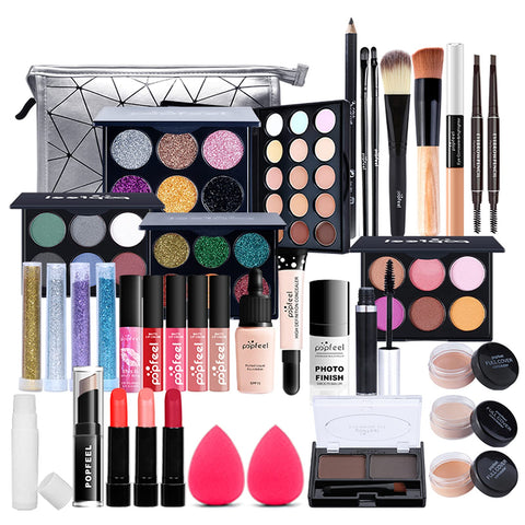 FantasyDay All-in-one Makeup Set Gift Surprise | Full Makeup Kit for Women Cosmetic Essential Starter Bundle Include Eyeshadow Palette Lipstick Blush Foundation Concealer Face Powder Lipgloss Brush