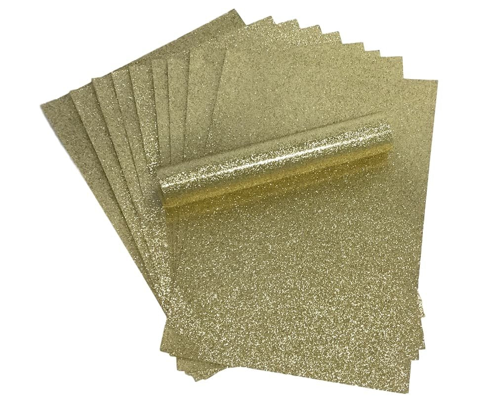 A4 Glitter Paper Sparkly Soft Touch Non Shed Thick 150gsm / 40lb Paper 10 Sheets (Gold)