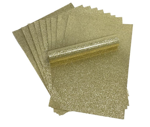 A4 Glitter Paper Sparkly Soft Touch Non Shed Thick 150gsm / 40lb Paper 10 Sheets (Gold)
