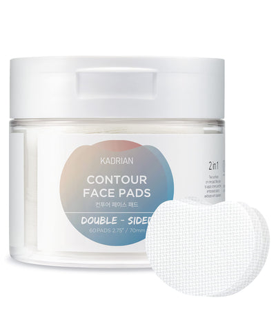 KADRIAN Contour Cotton Pads for face - Lint Free - Exfoliating Cotton Rounds for face - Skin Care Makeup Remover and Toner - Rayon face Pads for Toner and cleasing