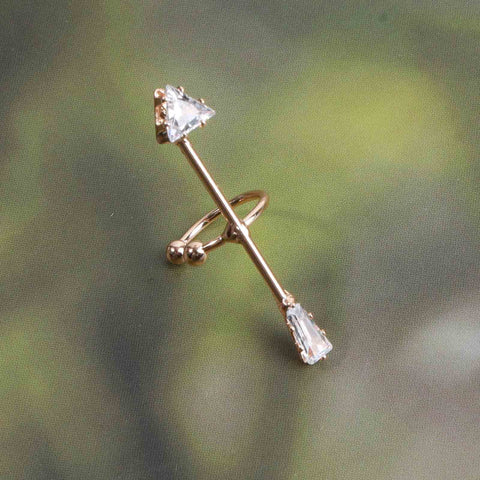 Yheakne Cross Ear Cuff Earrings Gold Crystal Cartilage Cuff Earrings Arrow Ear Climber Earrings Criss Cross Earrings Jewelry for Women and Girls