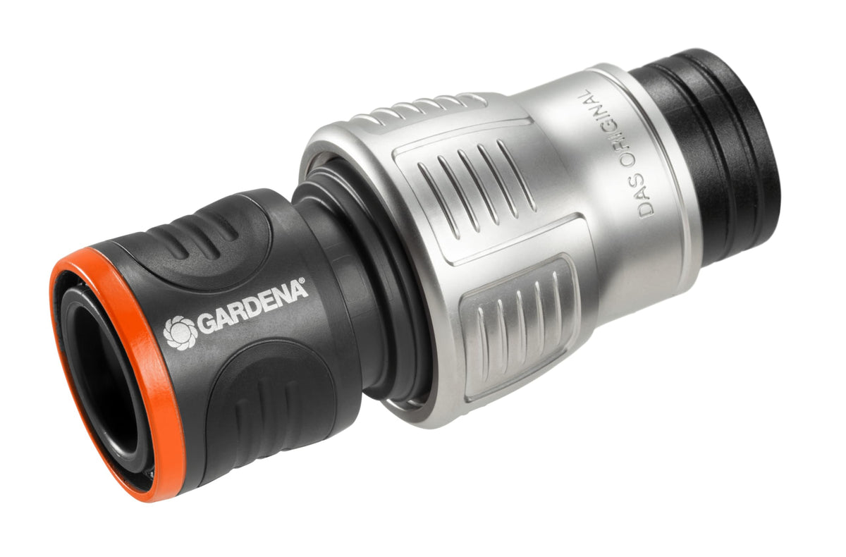 Gardena Premium Waterstop 19 mm (3/4 inch): AquaStop, Faster Device Change, Kink Protection, high Hose Holding Force, Frost/UV-Proof, Packed (18254-20)