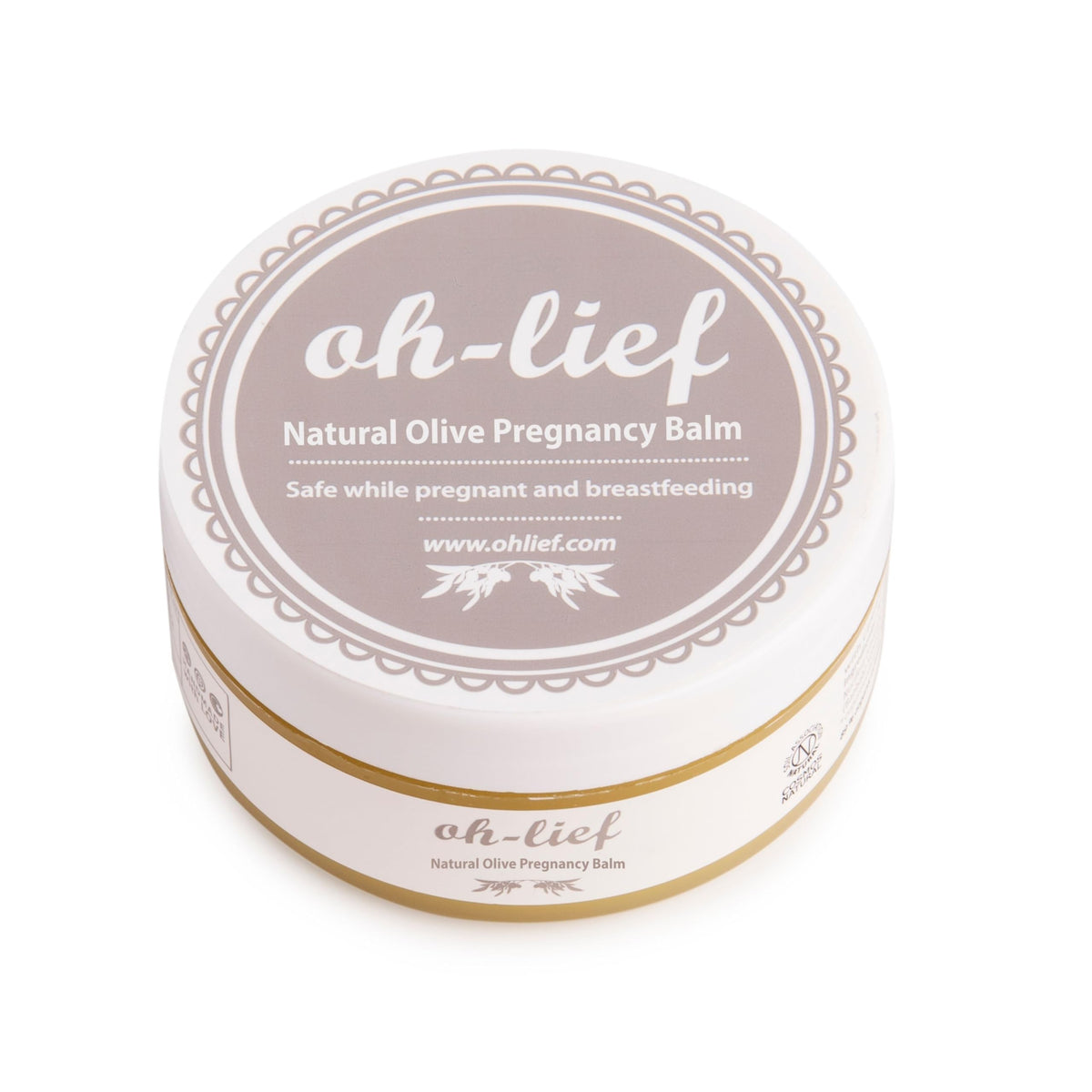 Oh-Lief Natural Olive Pregnancy & Nipple Balm 100ml - Certified Natural & Organic, Cruelty-free - for stretch marks & prevention, Sensitive, dry or itchy skin