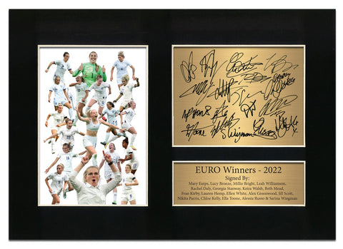 England Women's Football Team Euro Winners Autograph 2022 Beth Mead Display Signed A4 Printed Autograph Football Photo Picture Display No120, Black