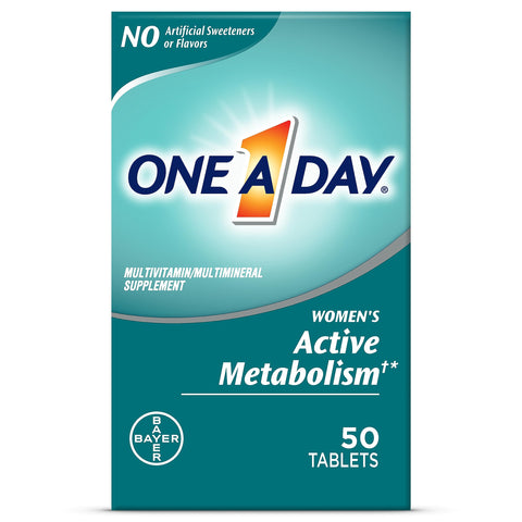 One A Day WomenÃƒÆ’Ã†â€™Ãƒâ€šÃ‚Â¢ÃƒÆ’Ã‚Â¢ÃƒÂ¢Ã¢â€šÂ¬Ã…Â¡Ãƒâ€šÃ‚Â¬ÃƒÆ’Ã‚Â¢ÃƒÂ¢Ã¢â€šÂ¬Ã…Â¾Ãƒâ€šÃ‚Â¢s Active Metabolism Multivitamin, Supplement with Vitamin A, C, D, E and Zinc for Immune Health Support*, Iron, Calcium, Folic Acid & more, 50 Count