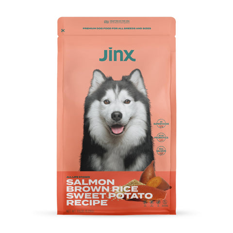 Jinx Salmon, Brown Rice & Sweet Potato Natural Kibble- Dry Dog Food for Puppies, Adults, and Seniors, 11.5 lb. Bag
