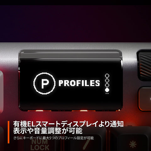 SteelSeries 64537 SteelSeries Apex 5 JP Gaming Keyboard, Japanese Layout, Hybrid Mechanical Switch, Organic EL Display