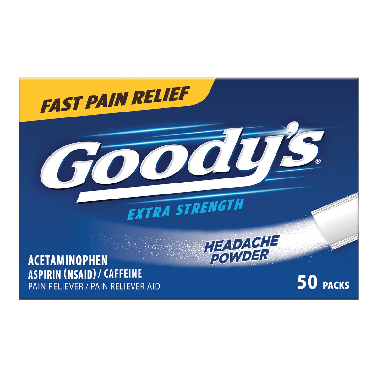 Goody's Pain Relief Powders, Extra Strength Headache Powder, 50 ct (Pack of 1)