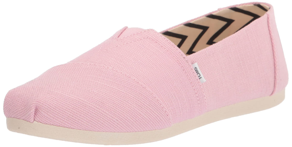 TOMS Women's Alpargata Loafer Flat, Chalky Pink Heritage Canvas, 7.5