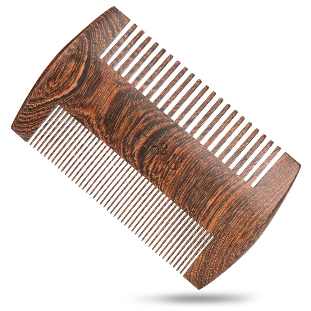 H&S Wooden Beard Comb Anti Static Moustache Pocket Comb - Beard Combs for Men - Beard and Moustache Comb - Wooden Comb for Beards Grooming - Fine Beard Comb - Pocket Mustache Comb