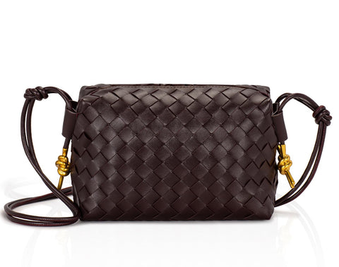 GASSDA Woven Crossbody Bags for Women,Woven Purses Small Shuoulder Bag for Women Woven Leather Handbags Purses for Women (Coffee)