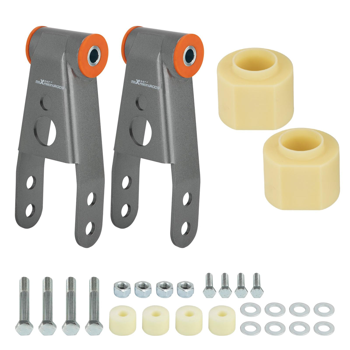 maXpeedingrods Leveling Lift Kit For Jeep Cherokee XJ 2WD 4WD 1984-2001, 3" Front & 2" Rear Suspension Lift with Transfer Case Drop, Grease Zerk Fittings, Gray