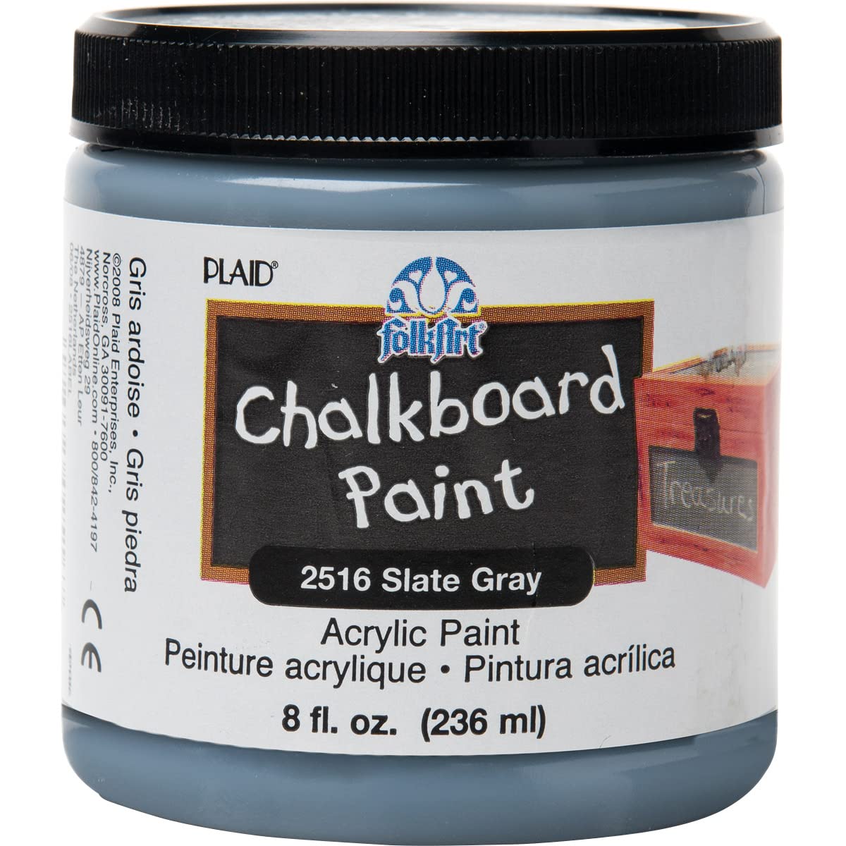 FolkArt Chalkboard Paint in Assorted Colors (8 Ounce), 2516 Slate Gray