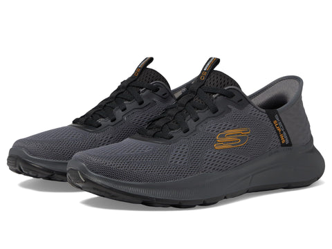 Skechers Men's Equalizer 5.0 Standpoint Slip-in Sneaker, Charcoal/Orange, 9.5
