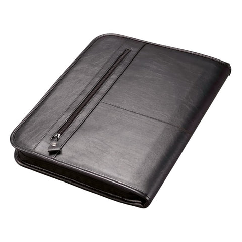 Alassio 30014 - Limone ring binder, DIN A4, made of black leather, approx. 36 × 28.5 × 4 cm