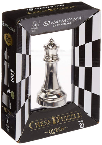 BePuzzled Hanayama Metal Cast Queen Chesspiece Puzzle Find Lucky Coins, Advanced Challenging Brain Teaser Game for Kids Age 8 & Above (Level 3)