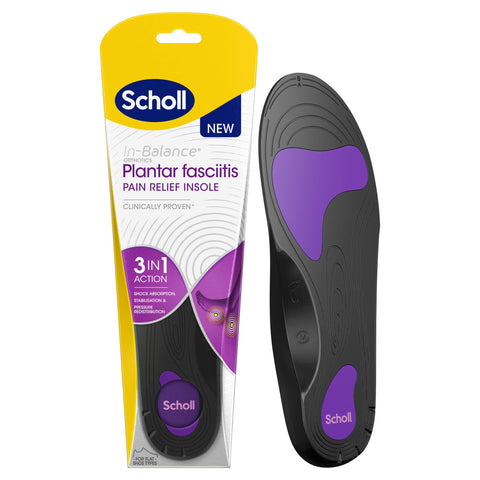 Scholl in-Balance Orthotics Plantar Fasciitis Pain Relief Insoles - 3-in-1 Insoles for Plantar Fasciitis Support and Pain Relief - Size Small, UK 4.5-6.5, 1 Pair