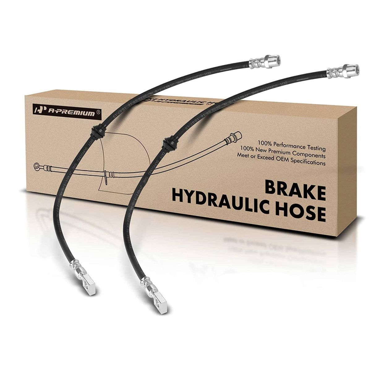 A-Premium Front Driver and Passenger Brake Hydraulic Hoses Compatible with Select Mini Models - Cooper 2002-2008 1.6L - Replace# 34306794002(Pack of 2)
