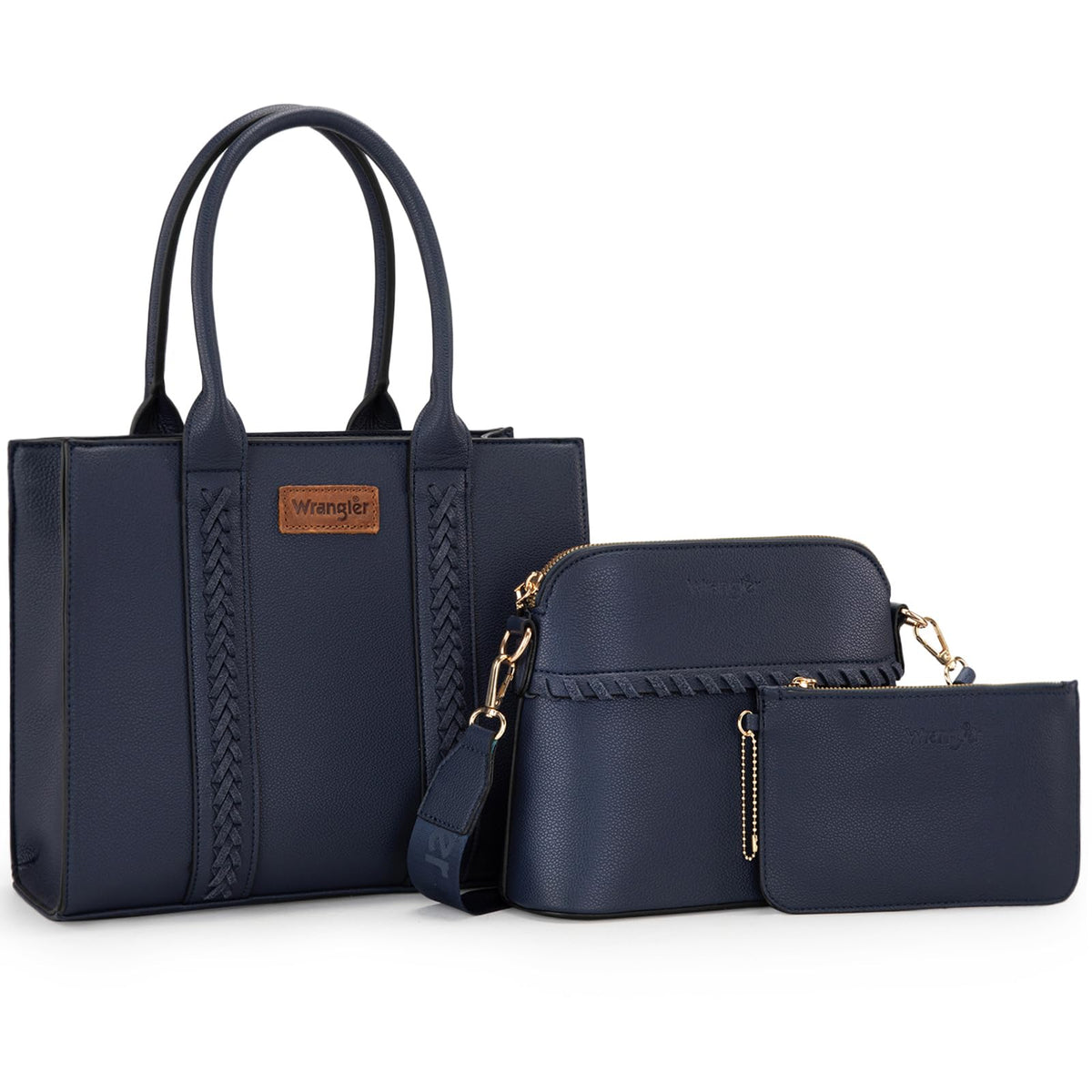 Wrangler 3Pcs Tote Bag for Women Crossbody Bag Set Purse Handbag with Strap WG3-8321NY