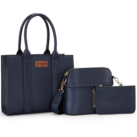 Wrangler 3Pcs Tote Bag for Women Crossbody Bag Set Purse Handbag with Strap WG3-8321NY