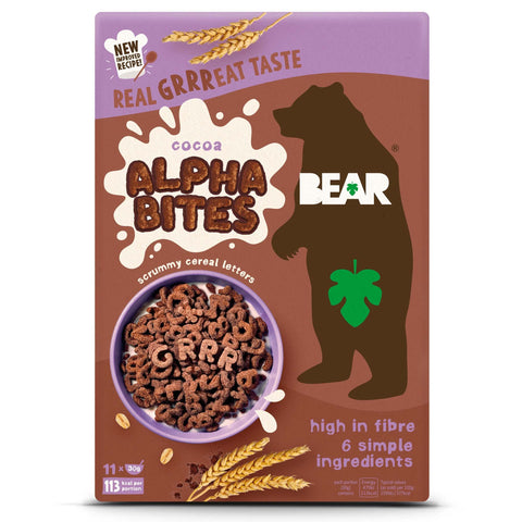 BEAR Alphabites Cocoa Cereal for Kids - High Fibre - Healthy - 350 g (Pack of 4)