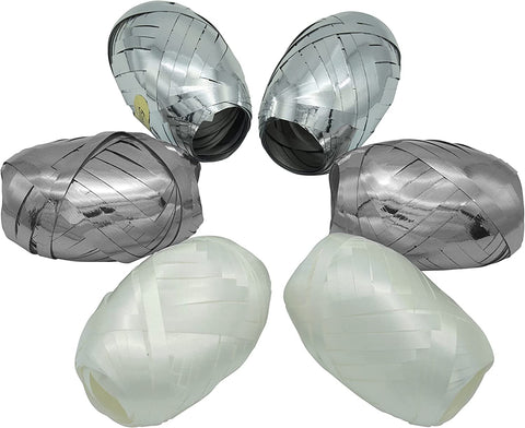 6X Metallic Ribbon Cops 10Meter for Eid Festive, Multi Rolls Ribbons for Gift Wrapping, Ramadan Iftar Party Decoration