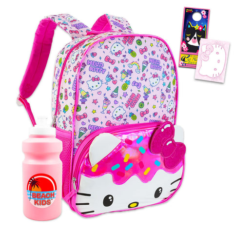 Hello Kitty Backpack Set - Bundle with 17Ã¢â‚¬Â Hello Kitty Backpack, Hello Kitty Decal, Water Bottle, More | Sanrio School Bag for Kids