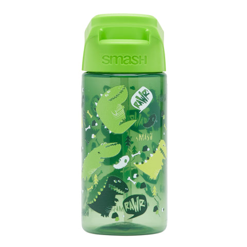 Smash Kids Water Bottle 450ml - Green Dinosaur Design