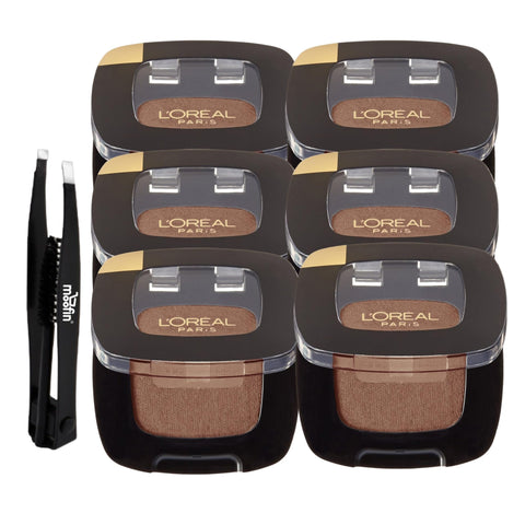 moofin L'OrÃƒÆ’Ã†â€™Ãƒâ€ Ã¢â‚¬â„¢ÃƒÆ’Ã¢â‚¬Å¡Ãƒâ€šÃ‚Â©al Brown Eyeshadow 0.12 oz Matte Eyeshadow Eyebrow Tweezers, Quartz Fume Color Riche Monos Eye Shadow, Gel to Powder Technology, Soft & Velvety Texture, Easy Sweep~ [Pack of 6]
