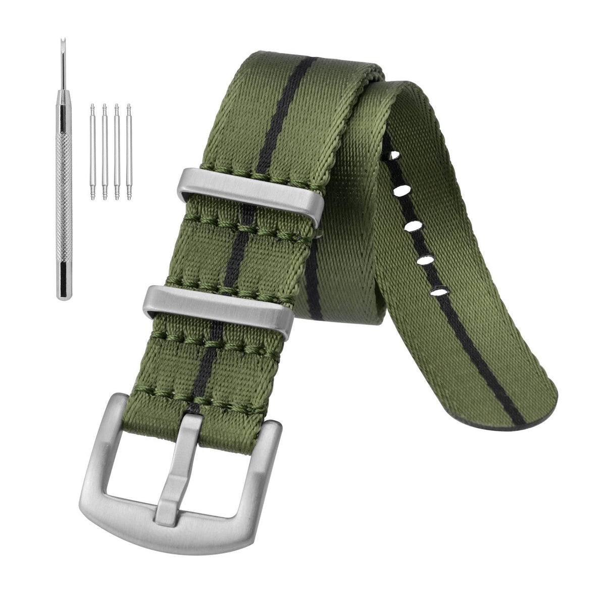 Anbeer Nylon Watch Band 22mm Military Nylon Replacement Watch Strap with Stainless Steel Buckle for Men Women