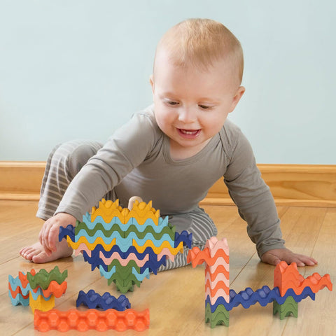 Colorful Building Blocks for Kids STEM Building Toys Montessori Educational Construction Toys Interlocking Solid Creative Stacking Blocks for Toddlers Preschool Boys and Girls Aged 3-8